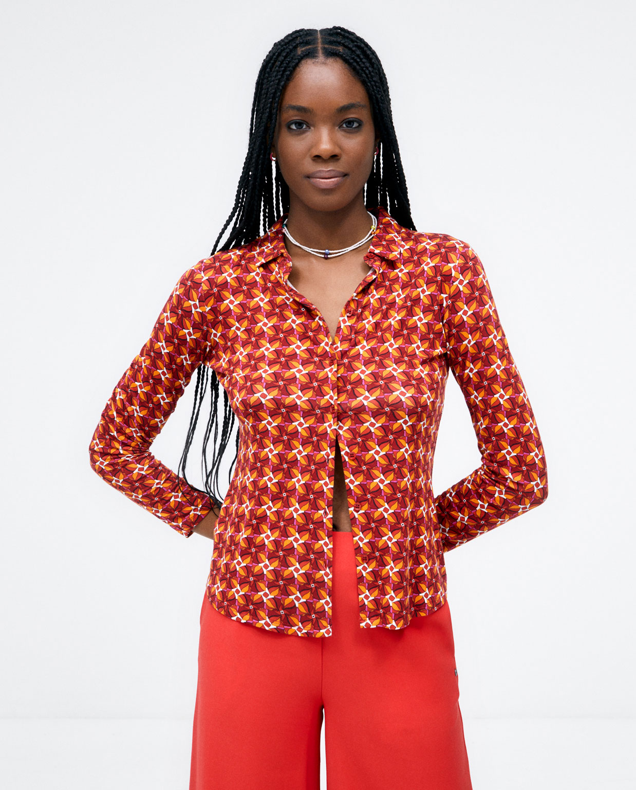 Camisa punto estampado molinos de viento Surkana SOVE 112 frontal