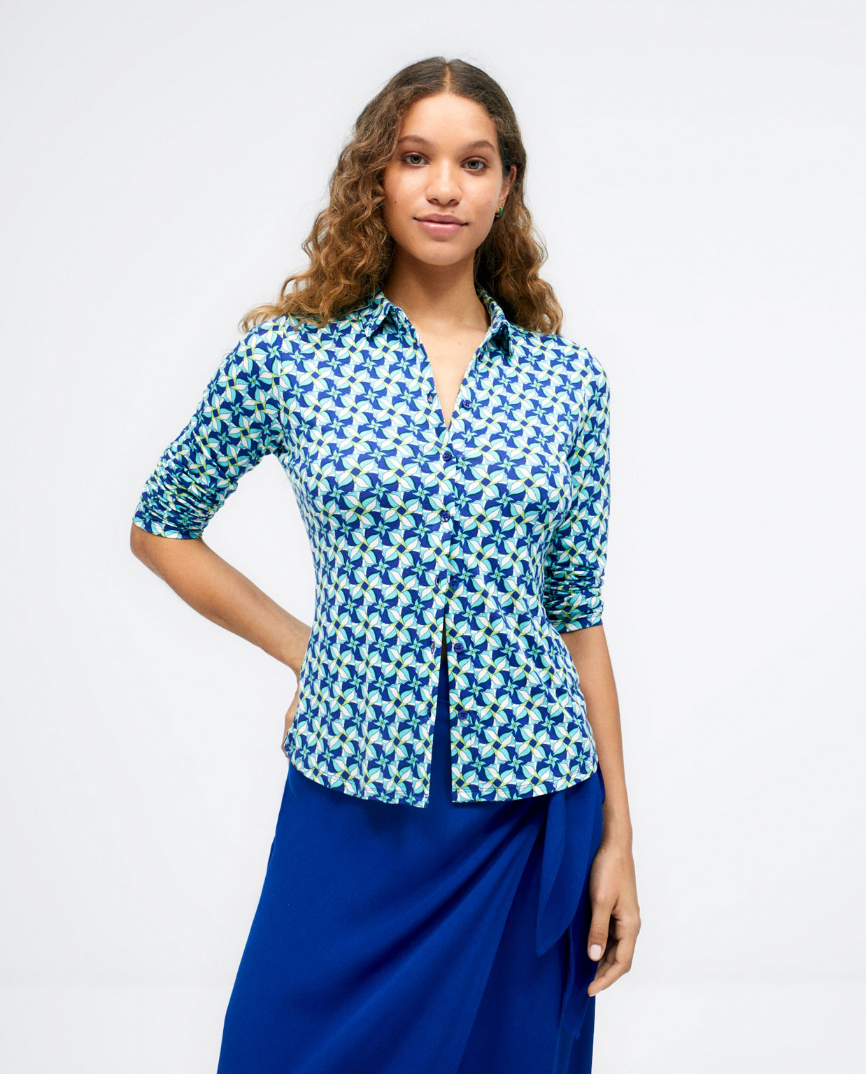 Camisa punto estampado molinos de viento Surkana SOVE 112 frontal