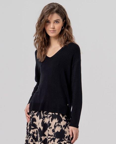 Jersey pico viscosa de bambu Surkana Baza negro