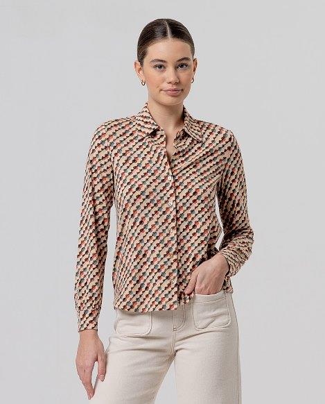 Camisa punto diagonales colores Surkana Cava 