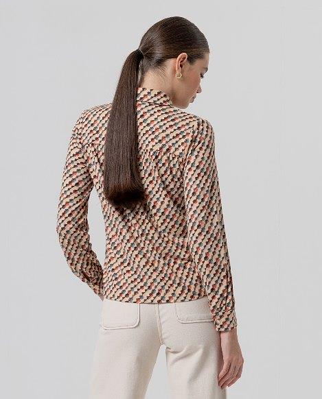 Camisa punto diagonales colores Surkana Cava  trasera