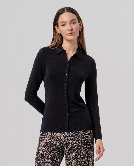 Camisa punto liso Surkana Baum negra