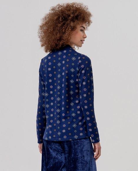 Camisa punto rosetones Surkana Sala azul trasera