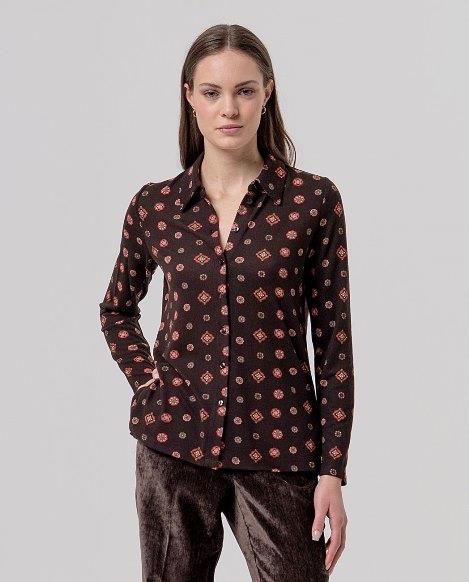 Camisa punto rosetones Surkana Sala marron