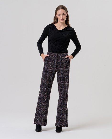Pantalón punto de viscosa cuadros Surkana Saro 