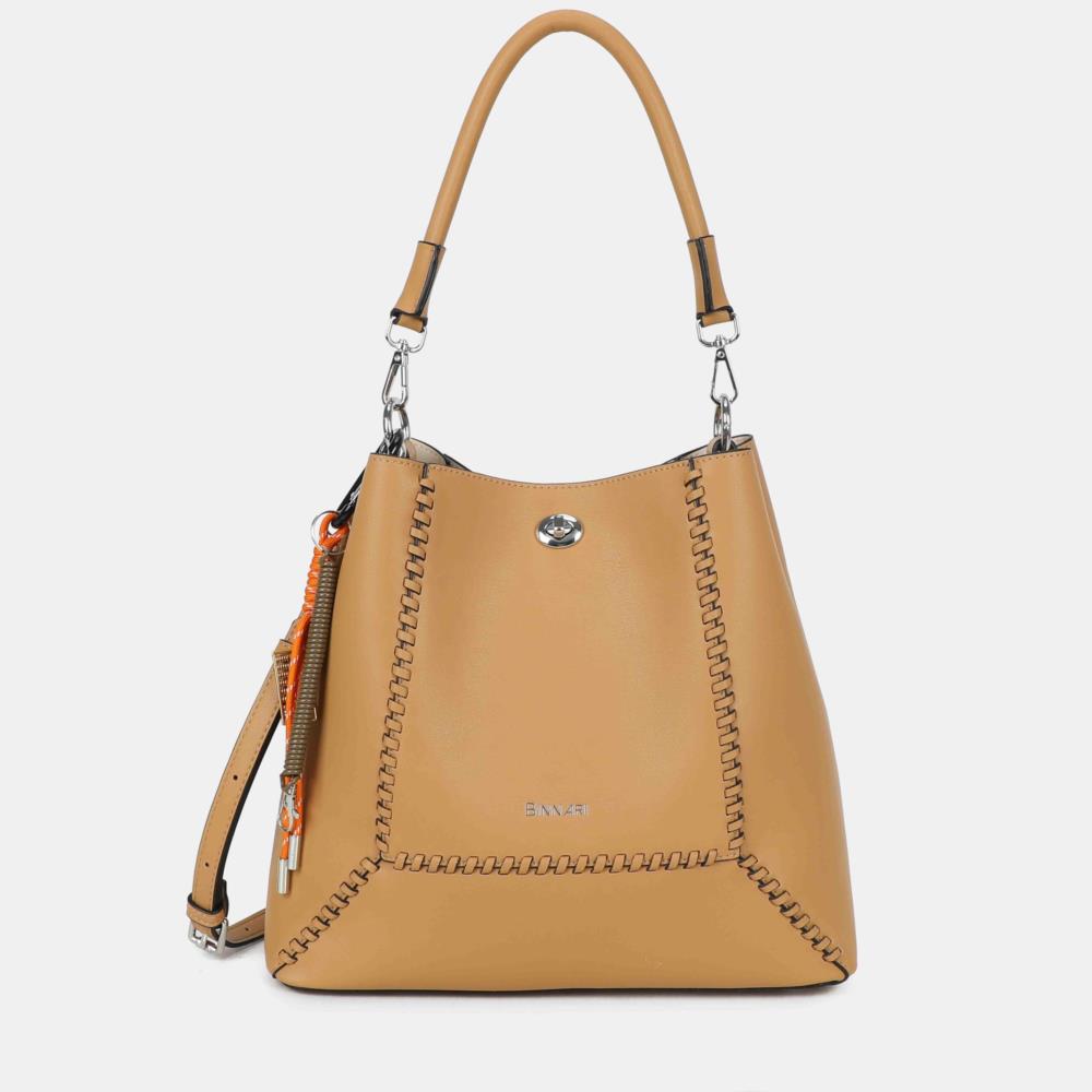 Bolso bandolera vertical pasadas Binnari Vega camel