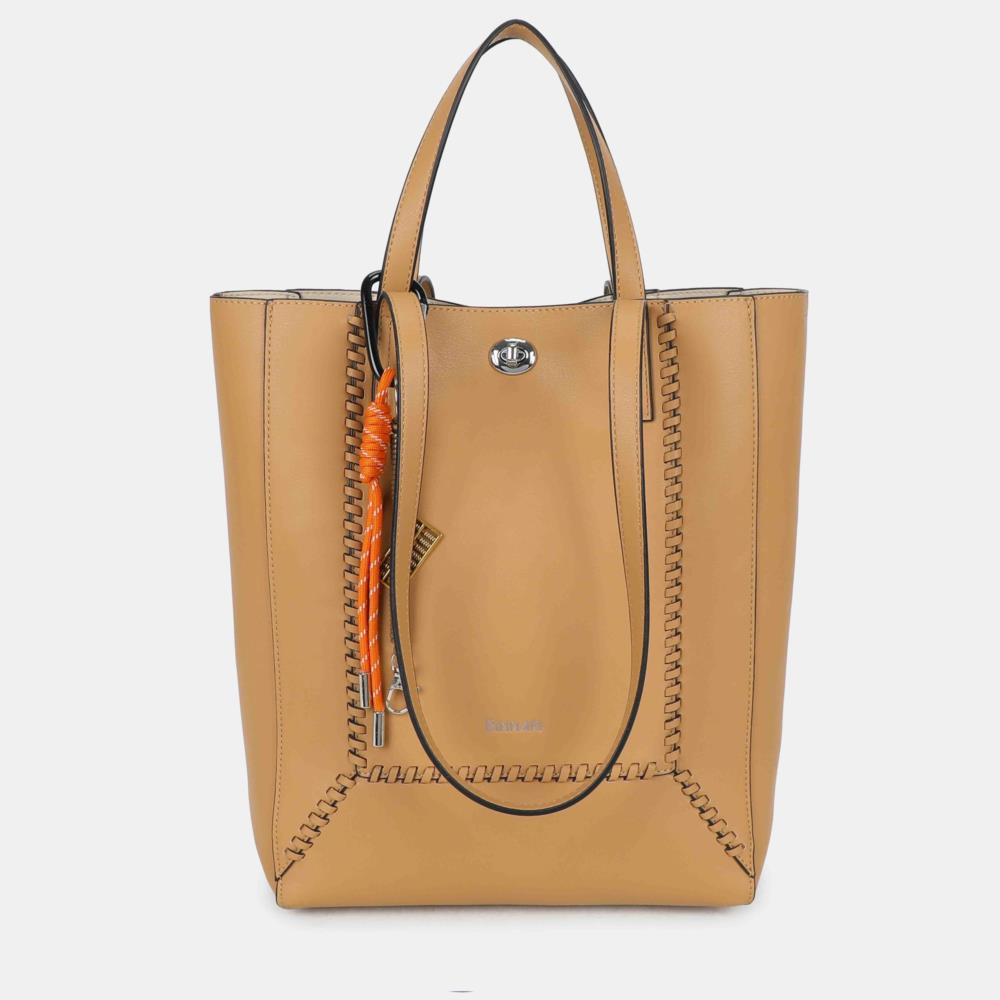 Bolso tote vertical pasadas Binnari Vega camel