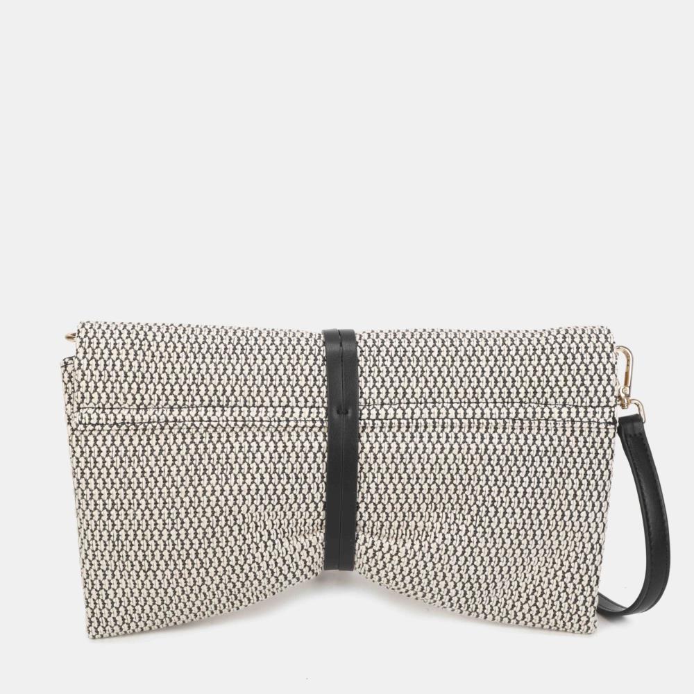 Bolso cartera textil recogido Binnari Lina negro trasera