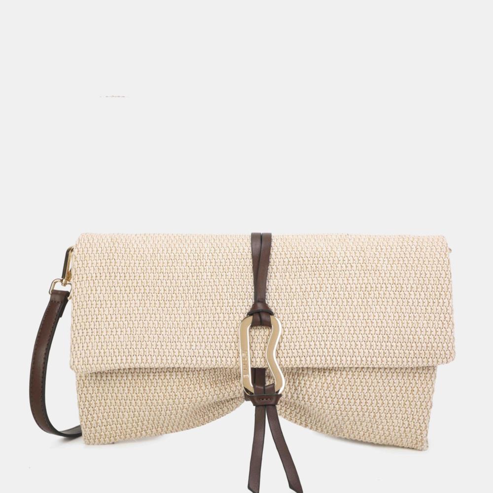Bolso cartera textil recogido Binnari Lina beige
