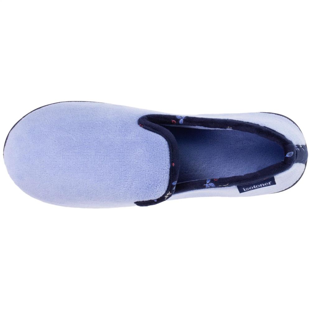 Zapatilla cerrada copete cenefa flores Isotoner 90224 plantilla