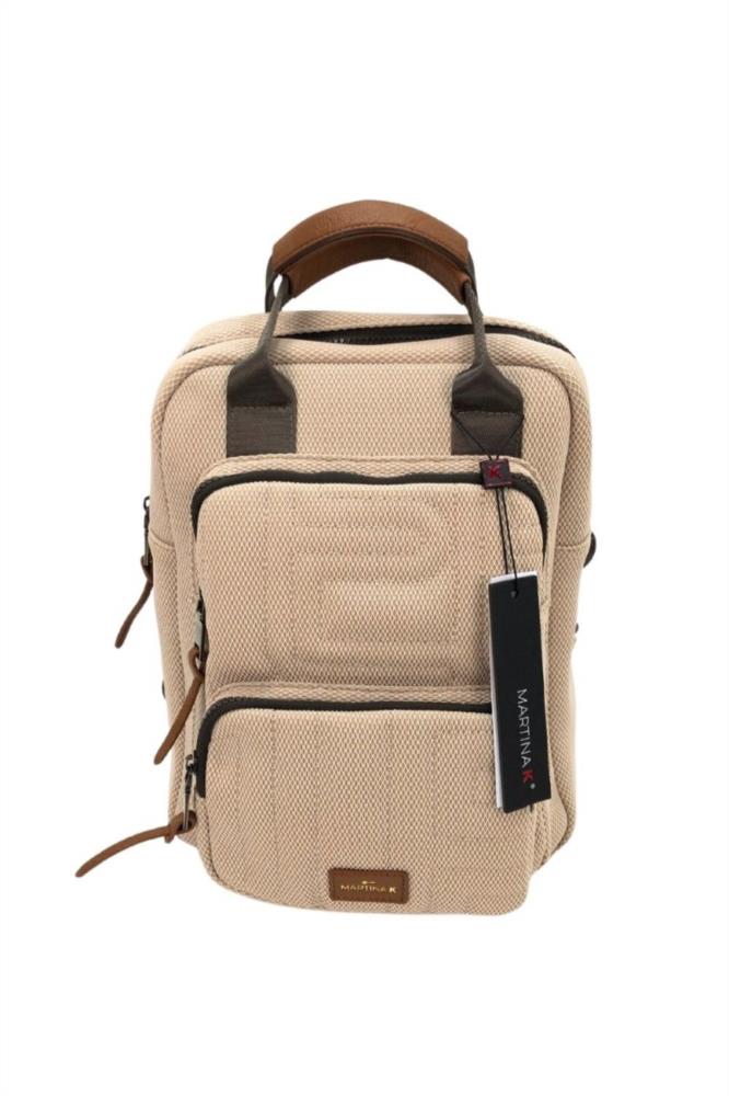 Mochila Martina K 2403906 beige y cuero Arpel