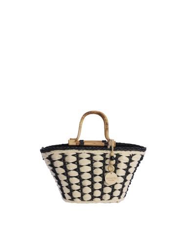 Bolso capazo bicolor asas madera Amichi orv4109