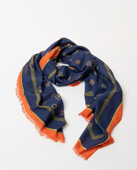 Foulard estampado rosetones Surkana Pani azul