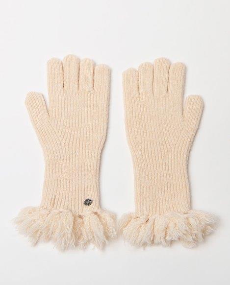 Guantes con flecos Surkana Tika crudo