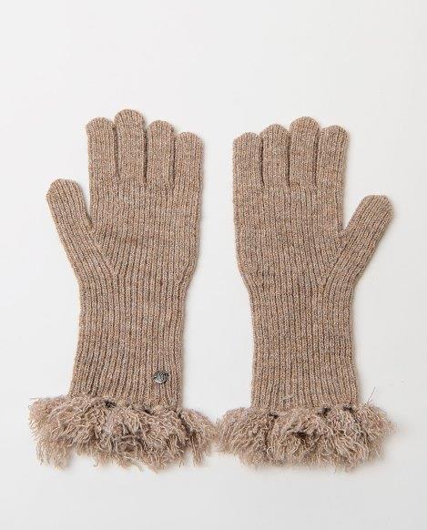 Guantes con flecos Surkana Tika taupe