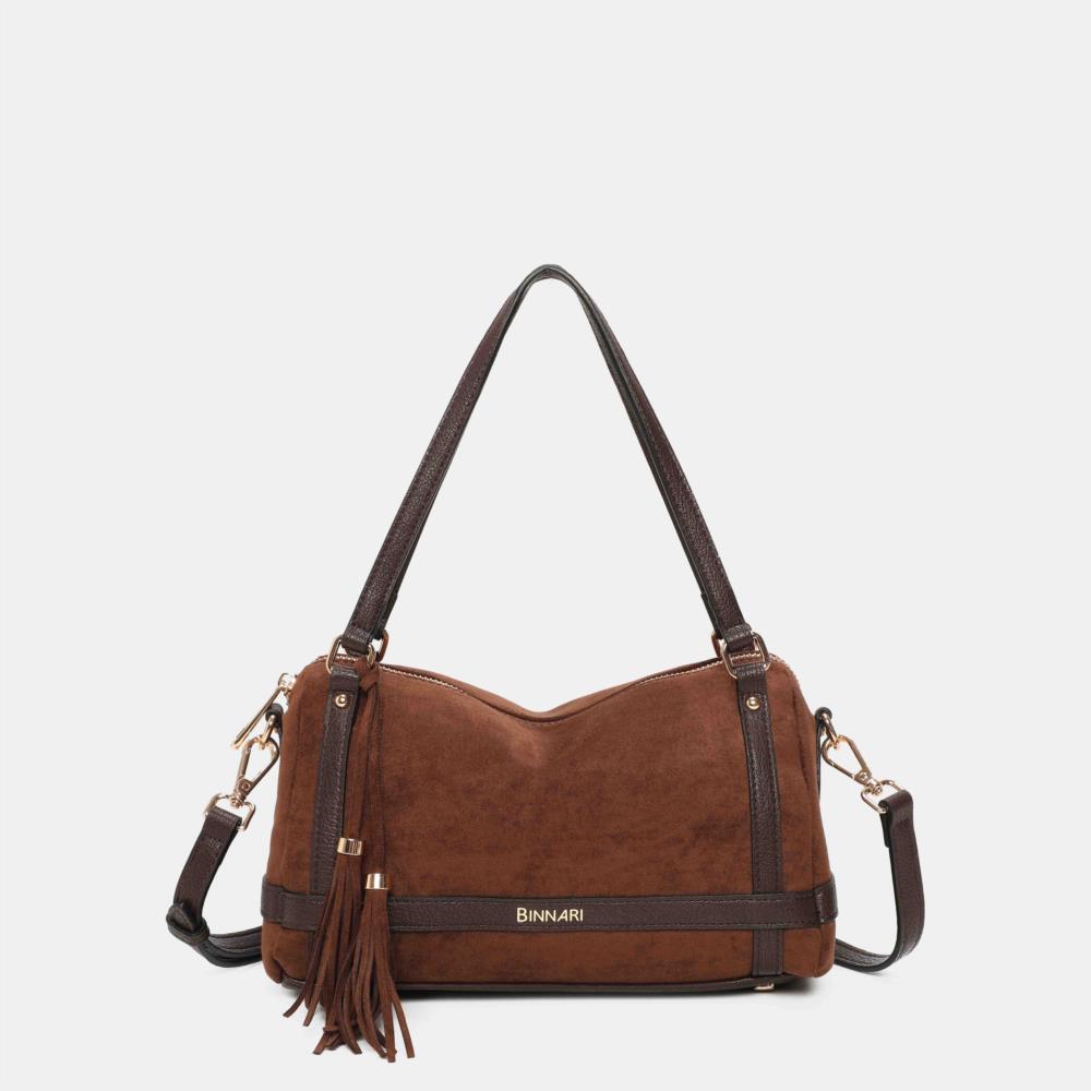 Bolso mini maletín Antelina cruzados Binnari Atlas castaña