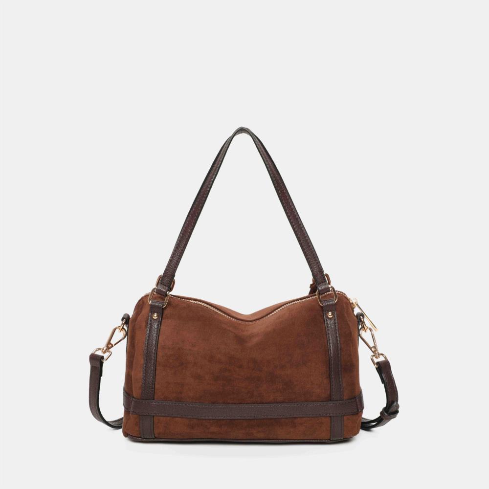 Bolso mini maletín Antelina cruzados Binnari Atlas castaña trasera