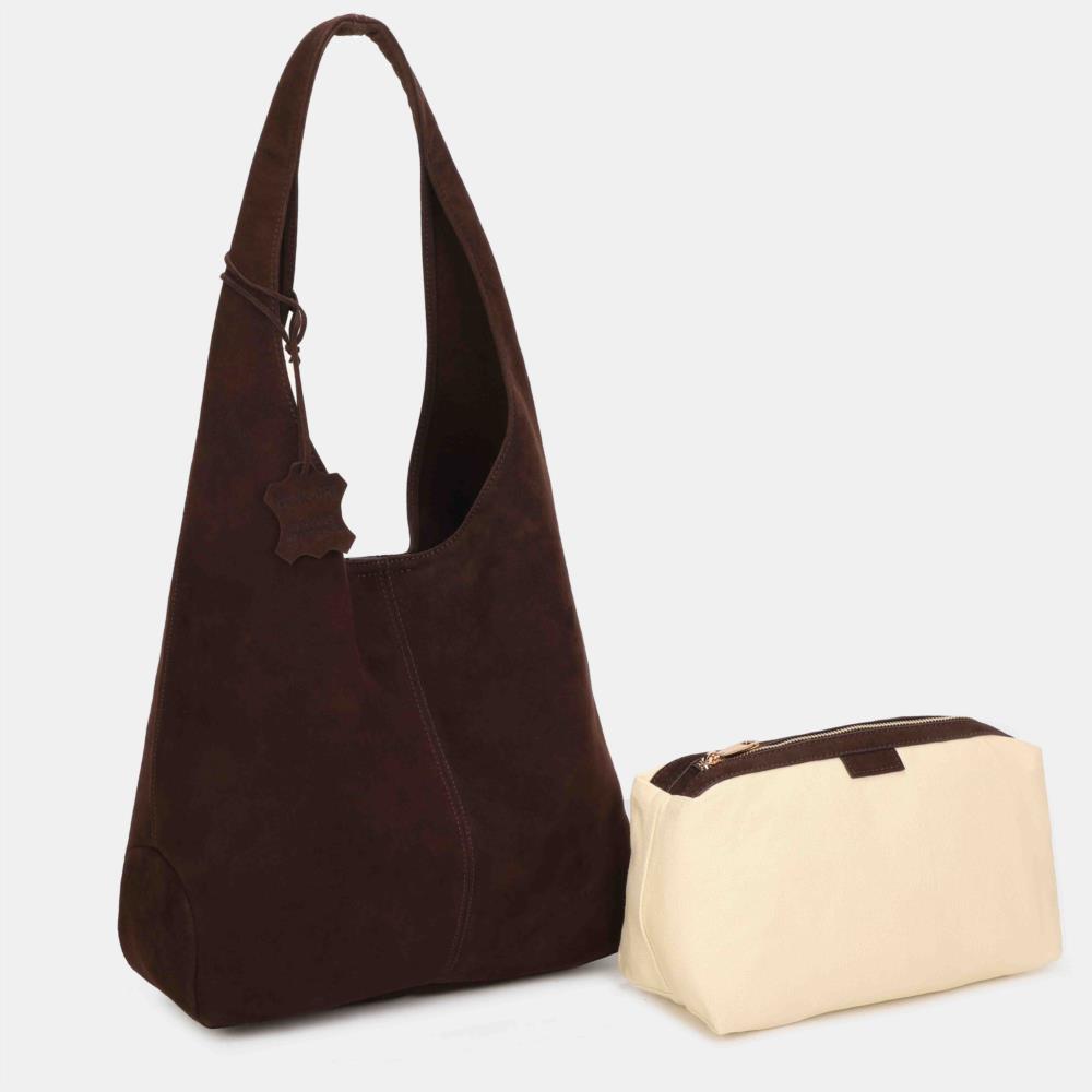 Bolso góndola serraje Binnari Siena marrón