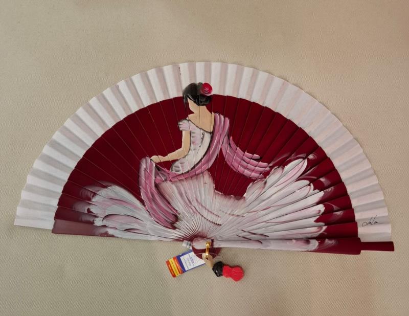Abanico Flamenca granate Aire distinto