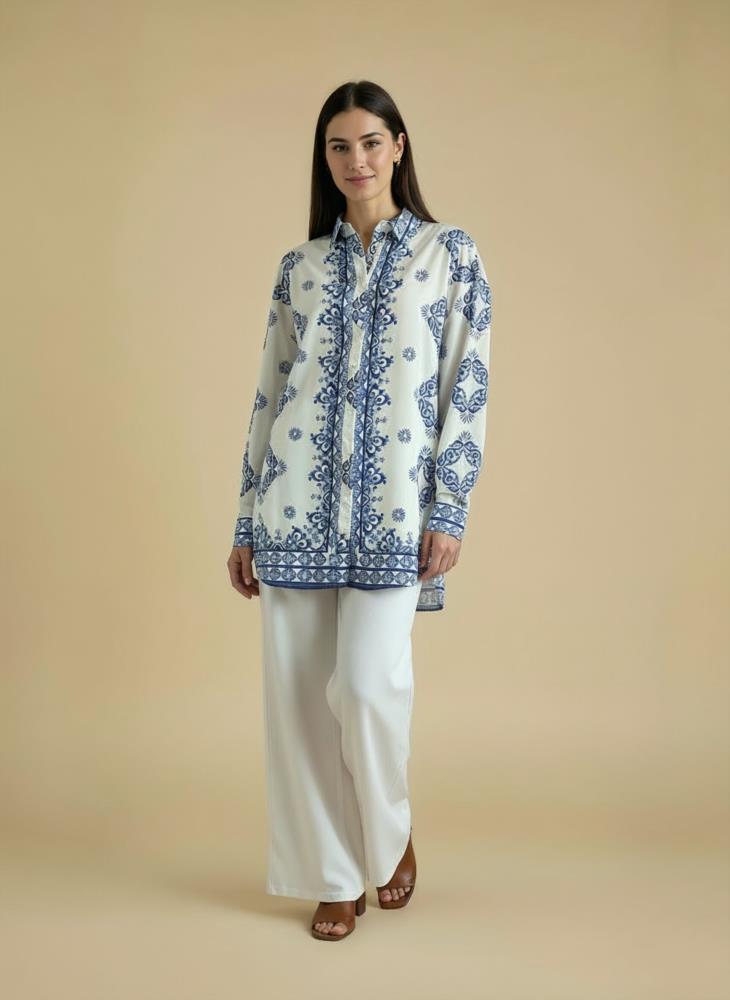 Camisola estampado Mayólica Surkana Repa azul