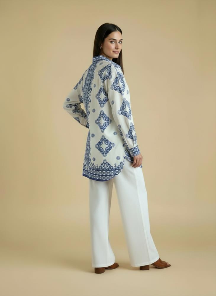 Camisola estampado Mayólica Surkana Repa azul trasera