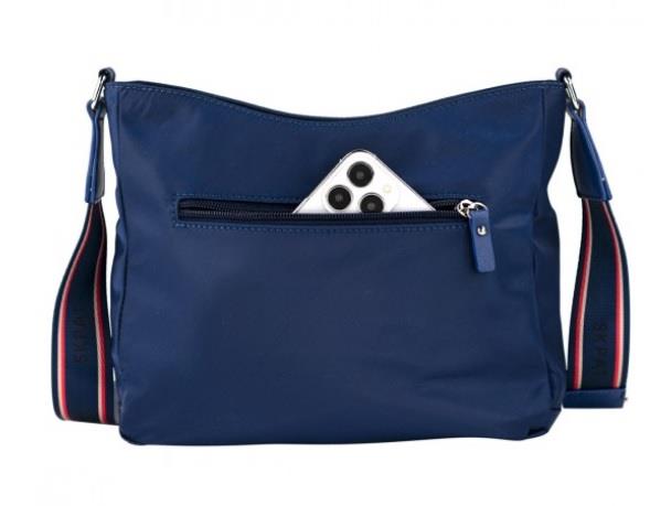 Bolso bandolera grande nylon Skapt Moselle marino trasera