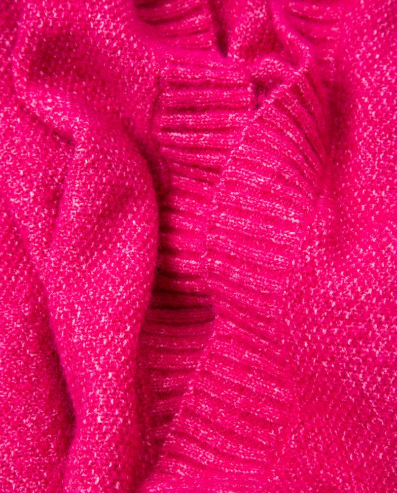 Chaqueta poncho punto de arroz Surkana Waya 834 Fuxia detalle