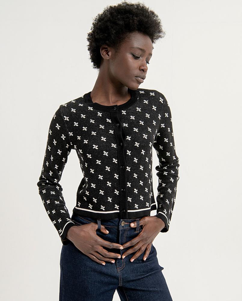  Chaqueta punto molinos de viento Surkana Fuwu 333 negro