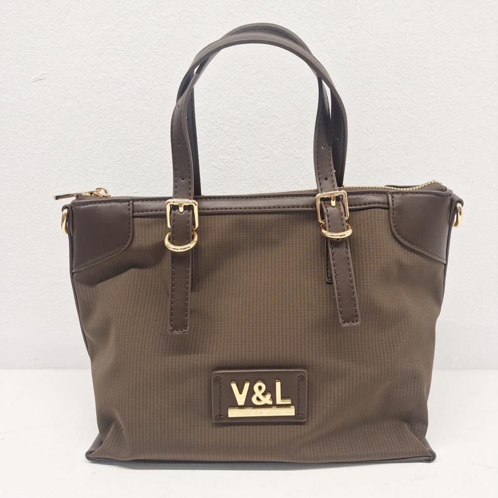 Bolso paquetero nylon rayado V&L verde