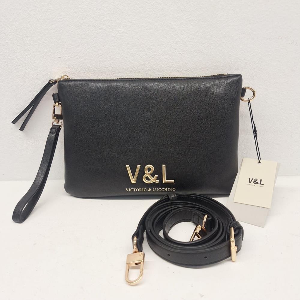 Bolso cartera lisa V&L negra