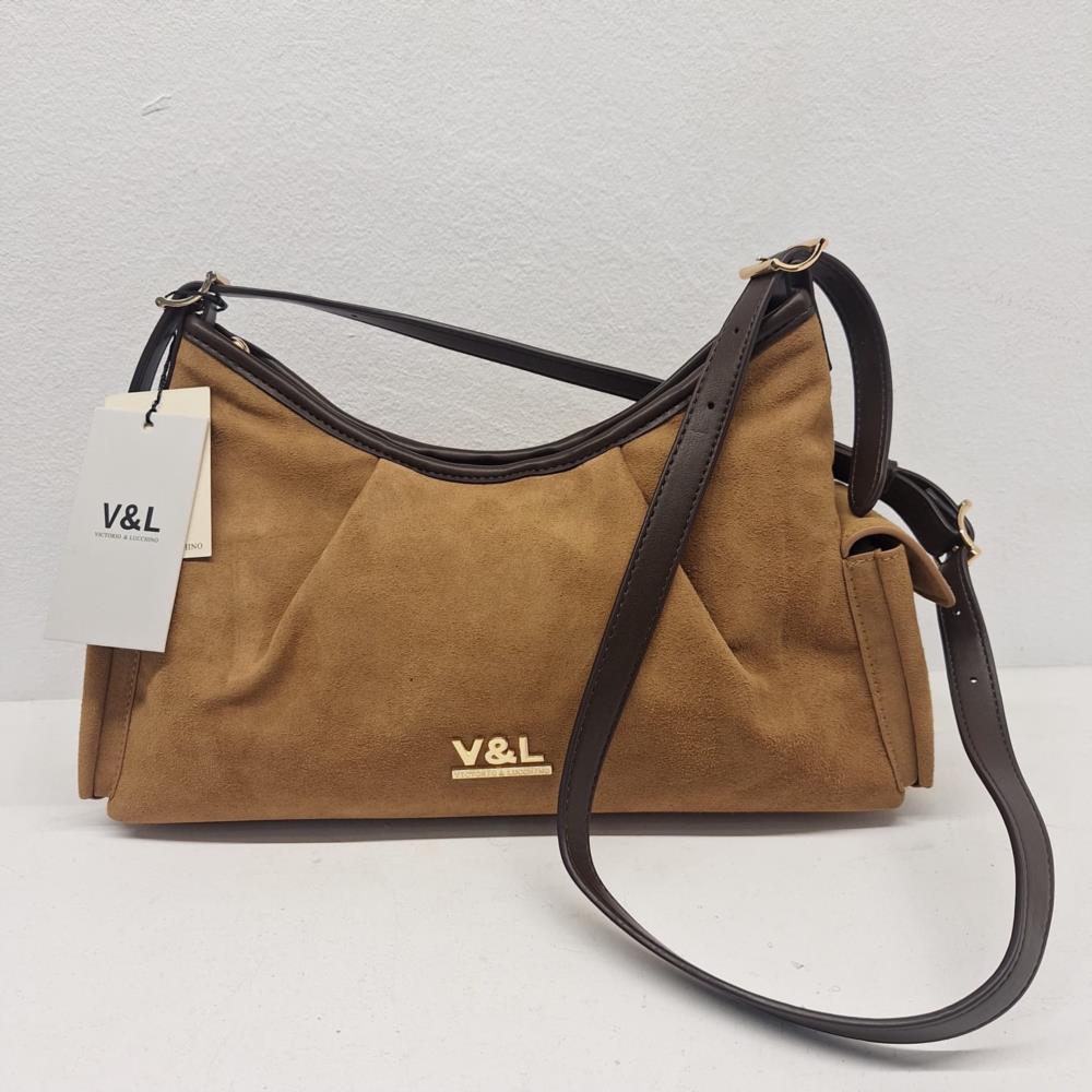Bolso bandolera agondolado serraje V&L cuero