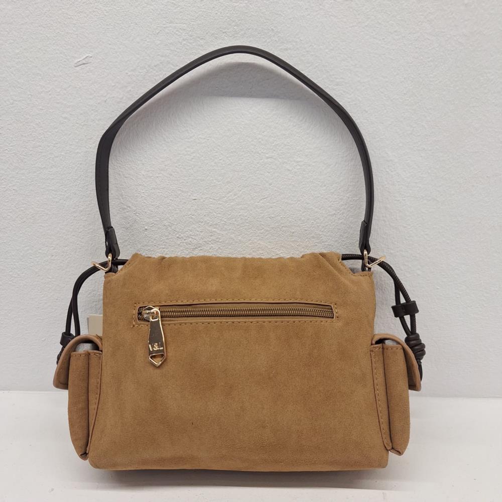 Bolso bandolera tapa fruncida V&L cuero trasera