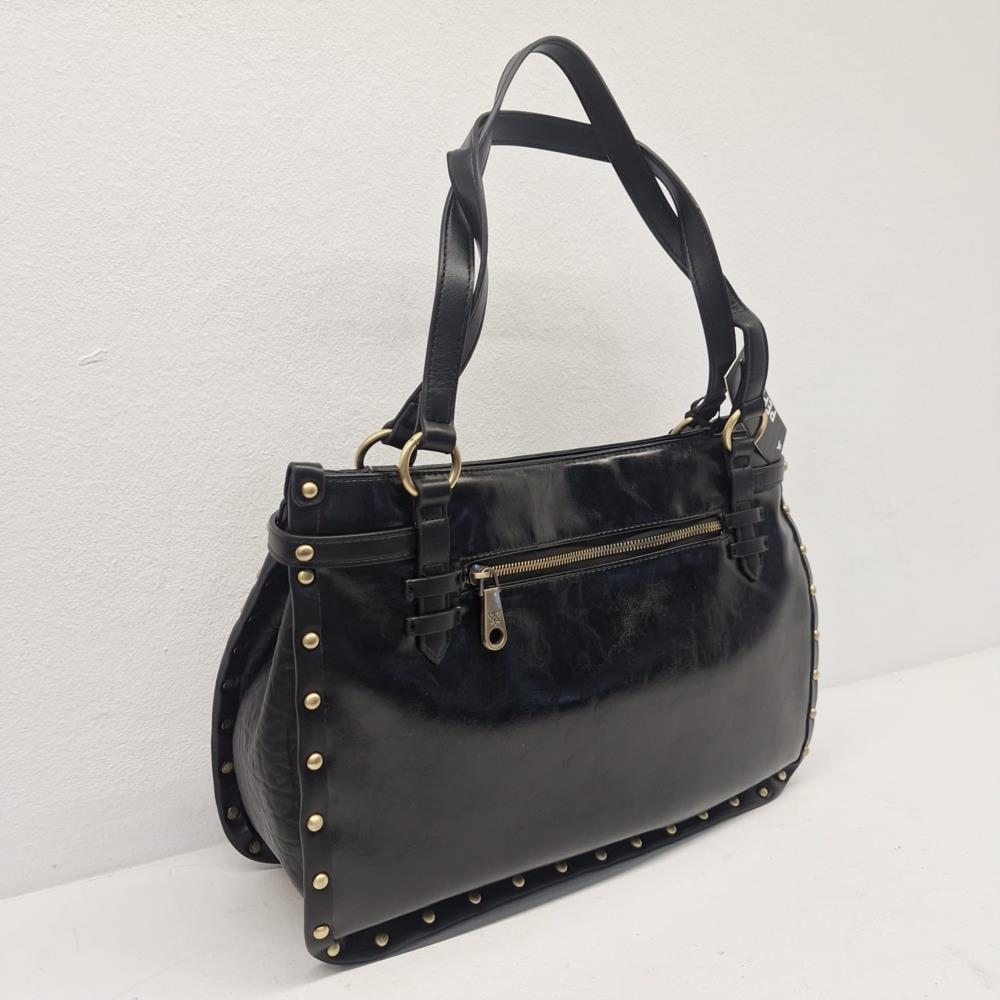 Bolso tote tachas Pepe Moll Cynthia negro trasera