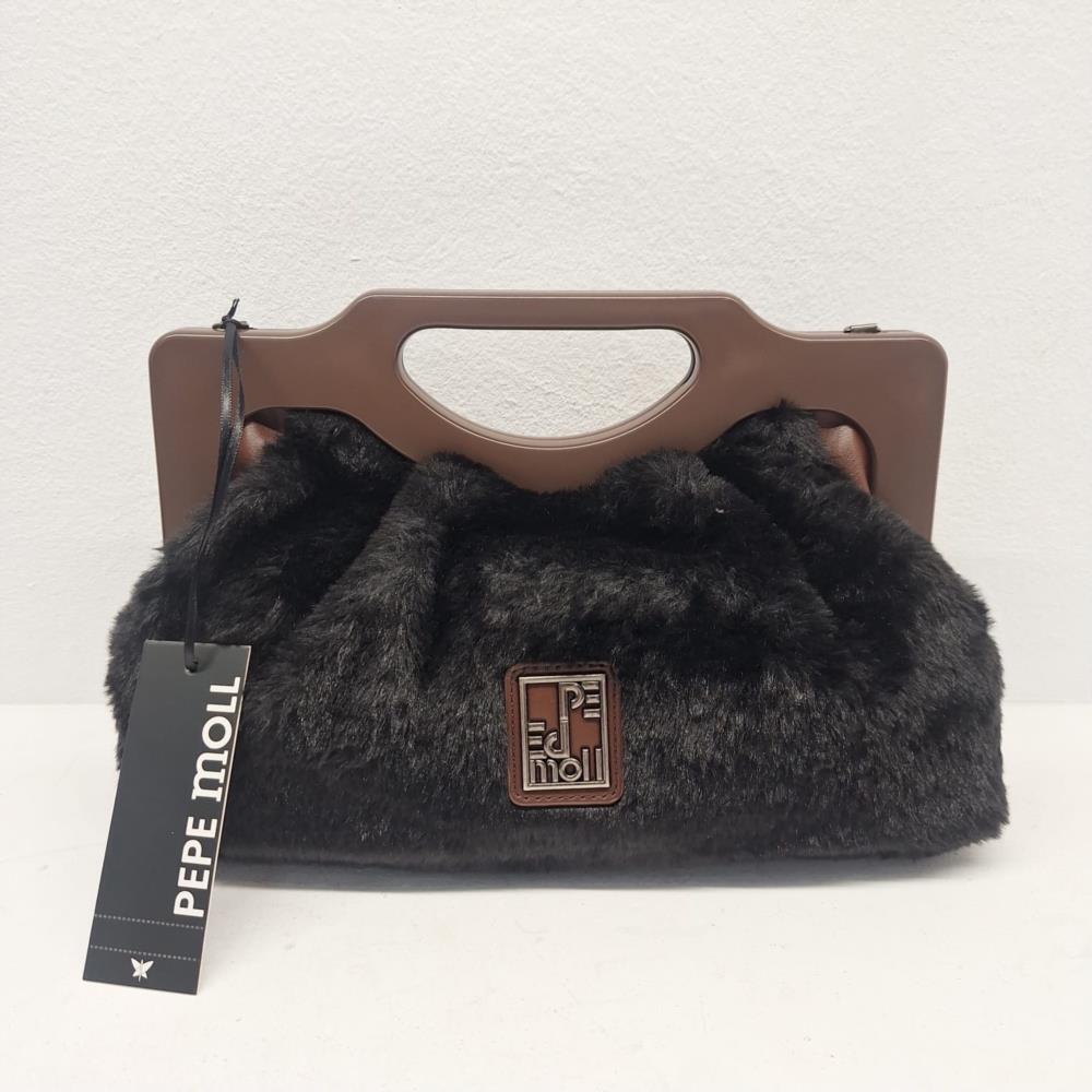 Bolso peludo boquilla  PEPE MOLL negro