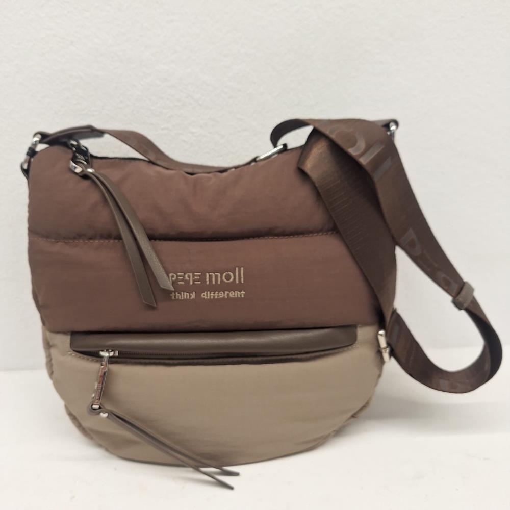Bolso bandolera redondo nylon acolchado bicolor PEPE MOLL
