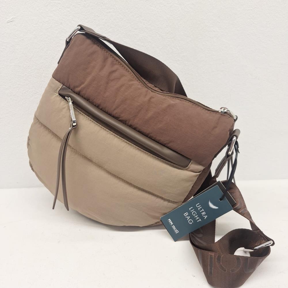Bolso bandolera redondo nylon acolchado bicolor PEPE MOLL trasera