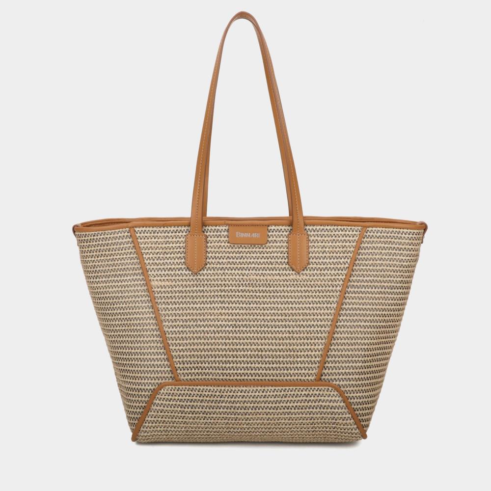 Bolso tote pajilla sobre Binnari 20520 LLobregat tostado