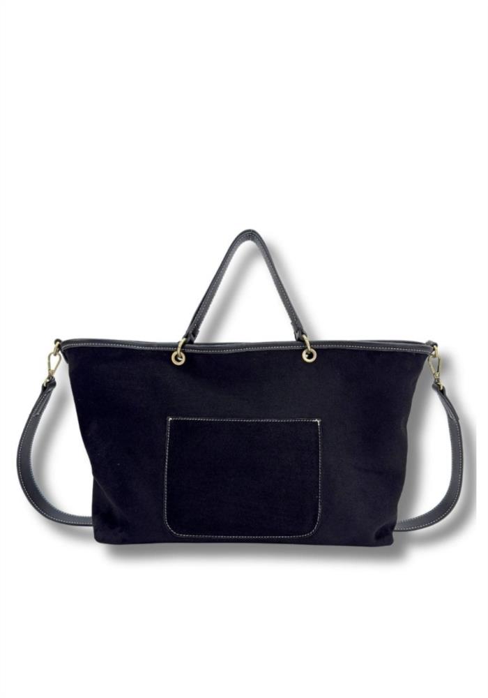 Bolso shopping antelina MARTINAK negro trasero