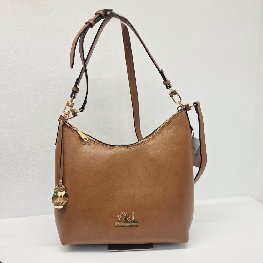 Bolso agondolado V&L VL762 cuero