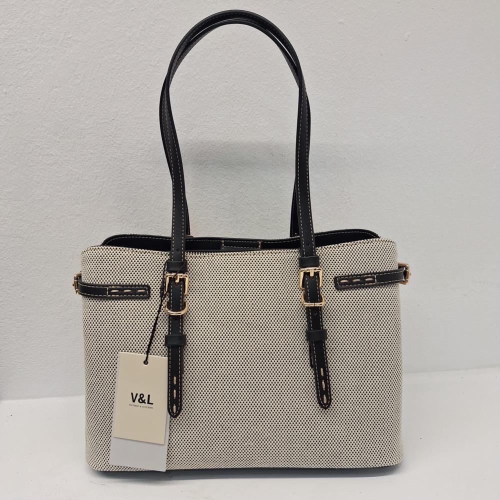 Bolso paquetero con guantera lona V&L VL681 negro trasera