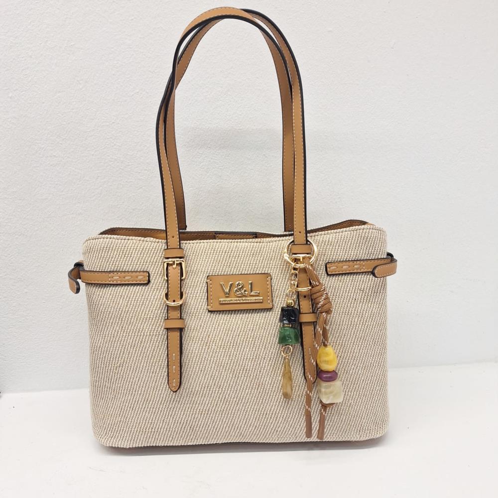 Bolso paquetero con guantera lona V&L VL681 cuero
