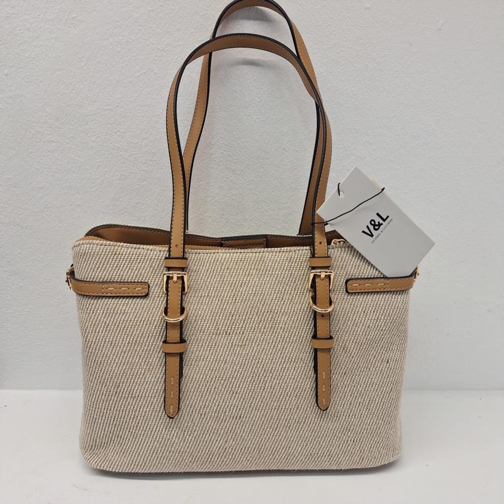 Bolso paquetero con guantera lona V&L VL681 cuero trasera