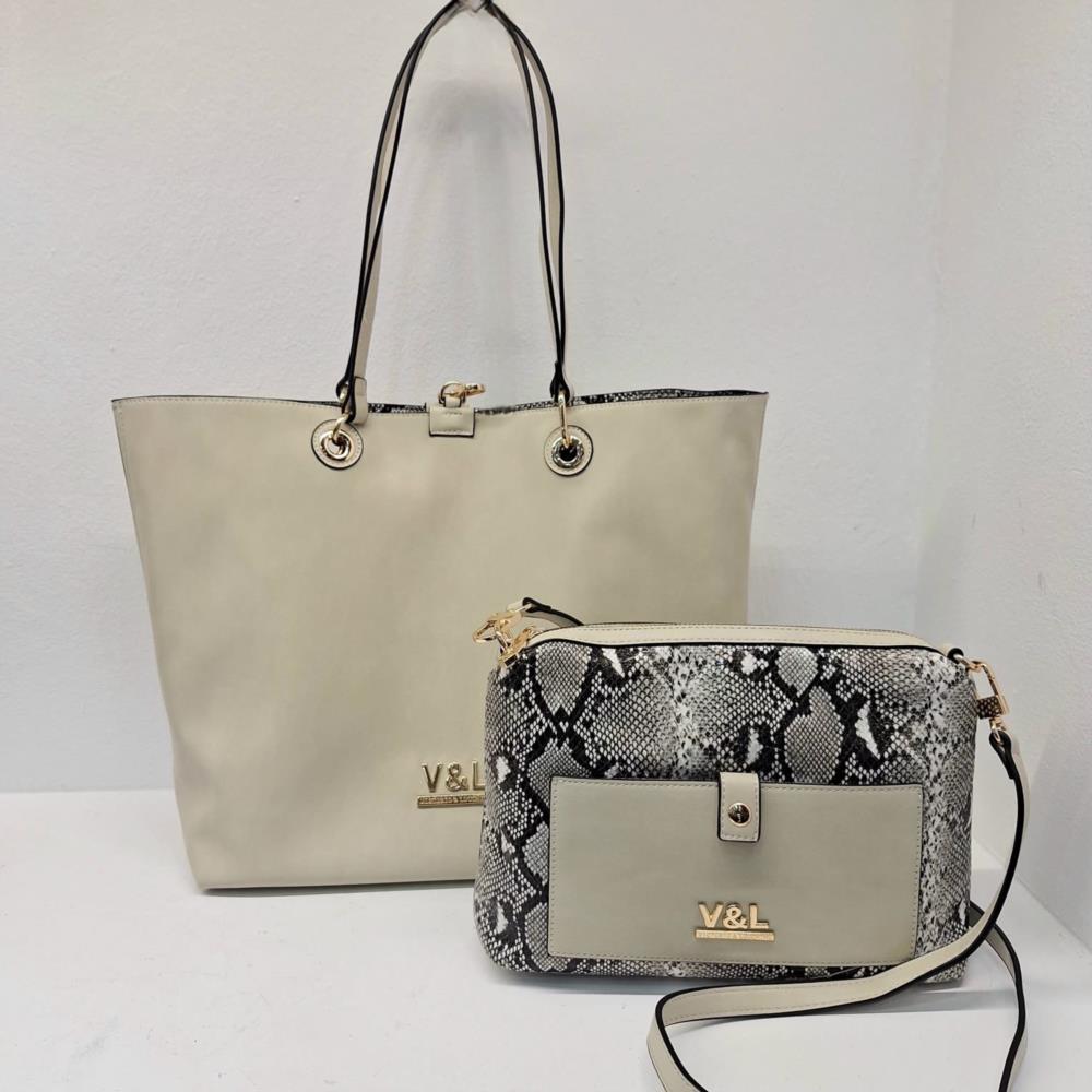  Bolso reversible serpiente V&L VL750 hielo