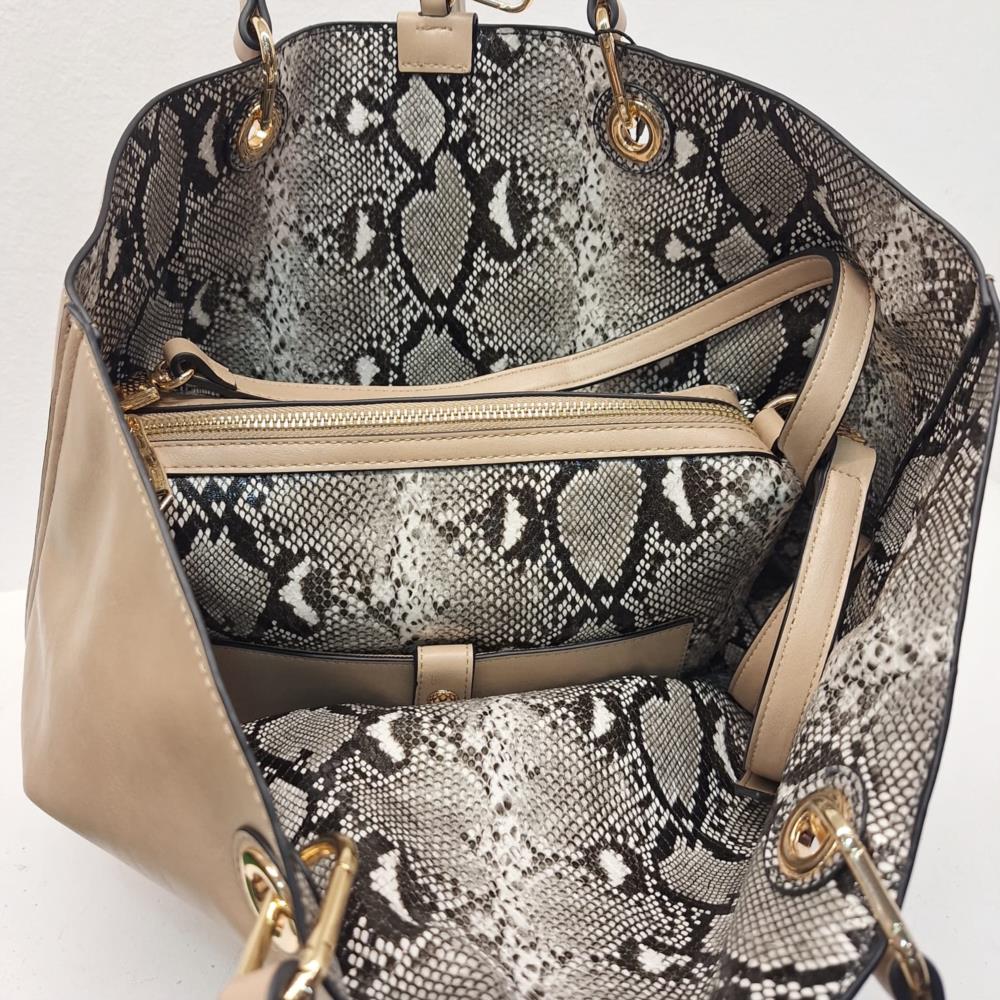  Bolso reversible serpiente V&L VL750 piedra interior