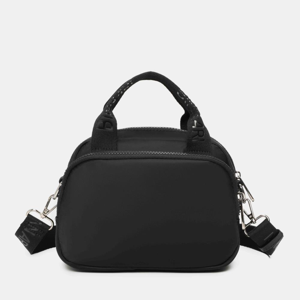 Bolso maletín nylon redondeado Binnari Nubia negro trasera