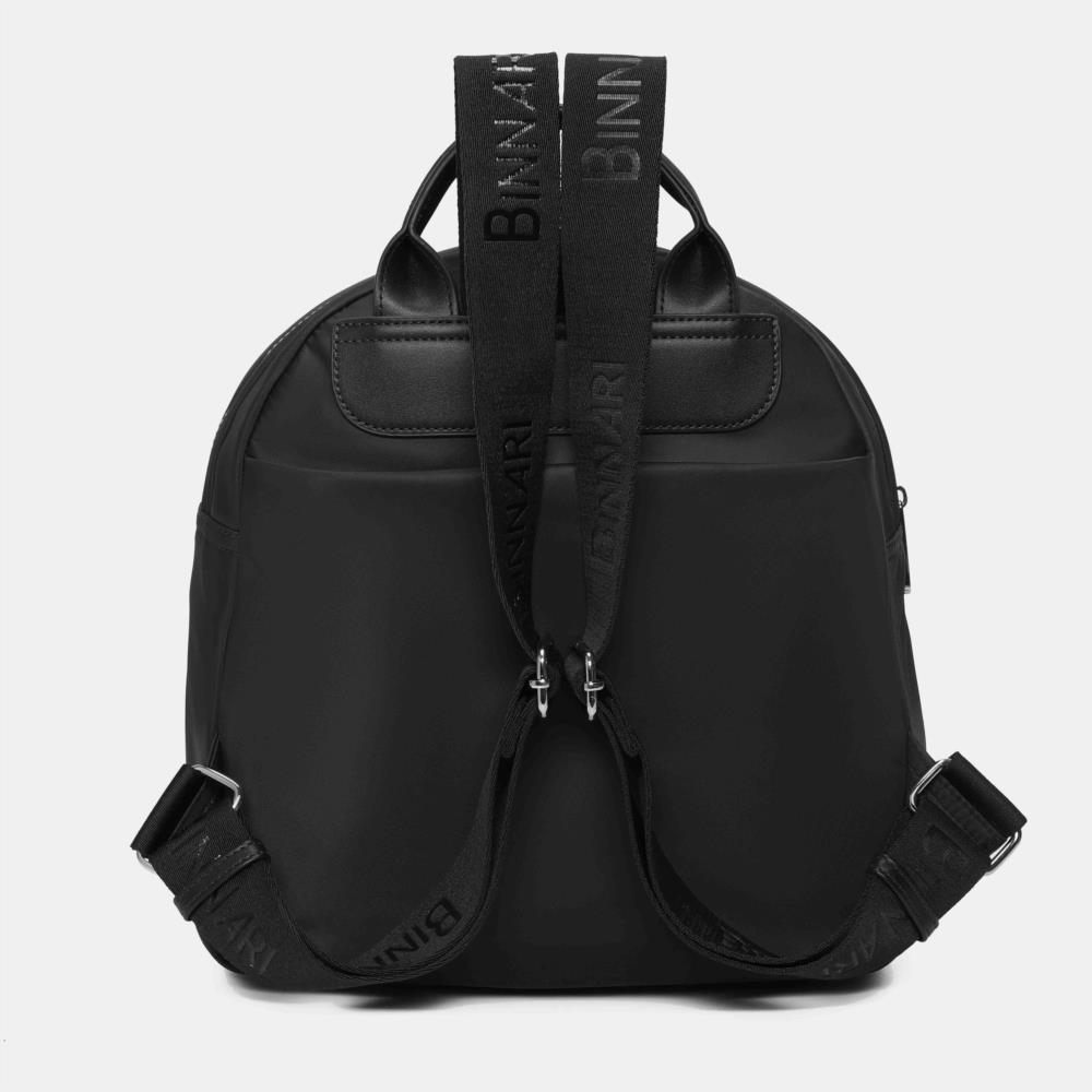 Bolso mochila nylon Binnari Nubia negro trasera