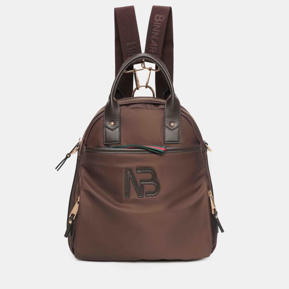 Bolso mochila nylon Binnari Petra marron