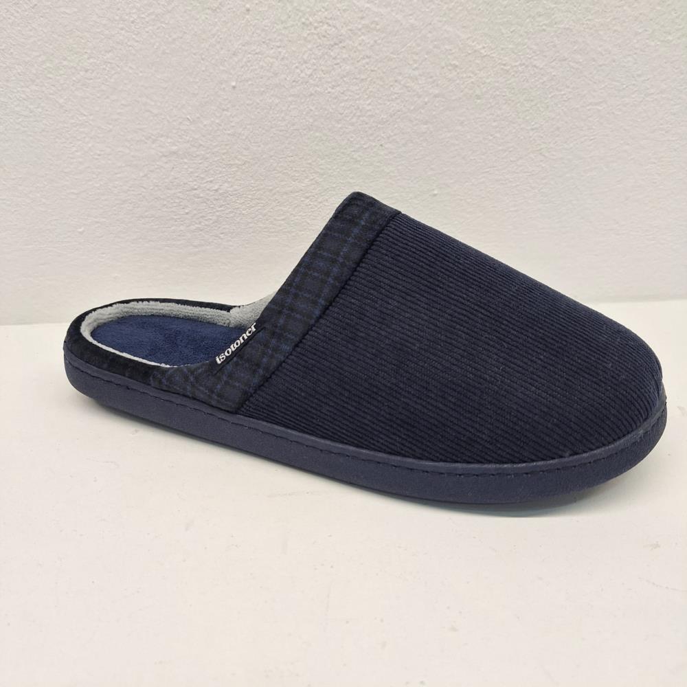 Zapatilla chinela hombre panilla con ribete cuadros Isotoner