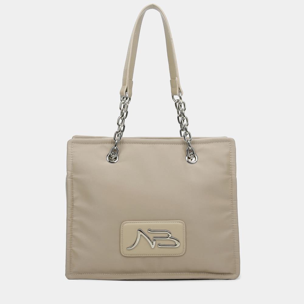Bolso paquetero nylon con cadena Nora Binnari