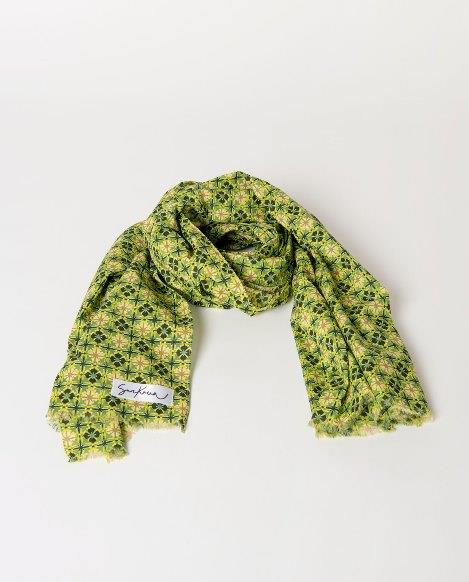 Pañuelo rectangular estampado Surkana MOAL227 pistacho